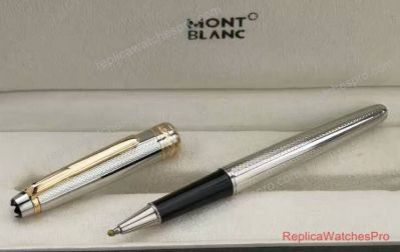 Montblanc Meisterstuck Replica Rollerball Pen Stainless Steel & Gold Clip